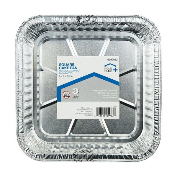 Home Plus Cake Pan 8X8" 3Pk D11030